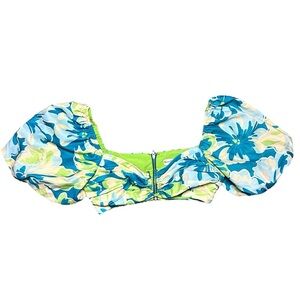 Free people Seven Wonders Floral Puff Sleeve Crop Top XS